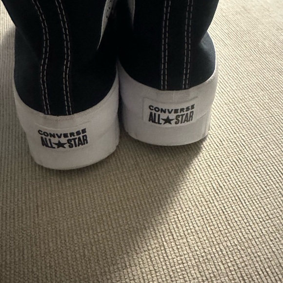 Converse Women's Black and White Platform Sneakers - Picture 4 of 5